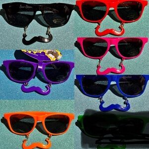 Fun Shades,Sun Stache Novelty Sunglasses Variety Of Colors and Designs Available